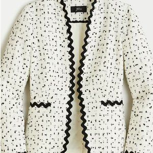 J. Crew Black and White Tweed Blazer